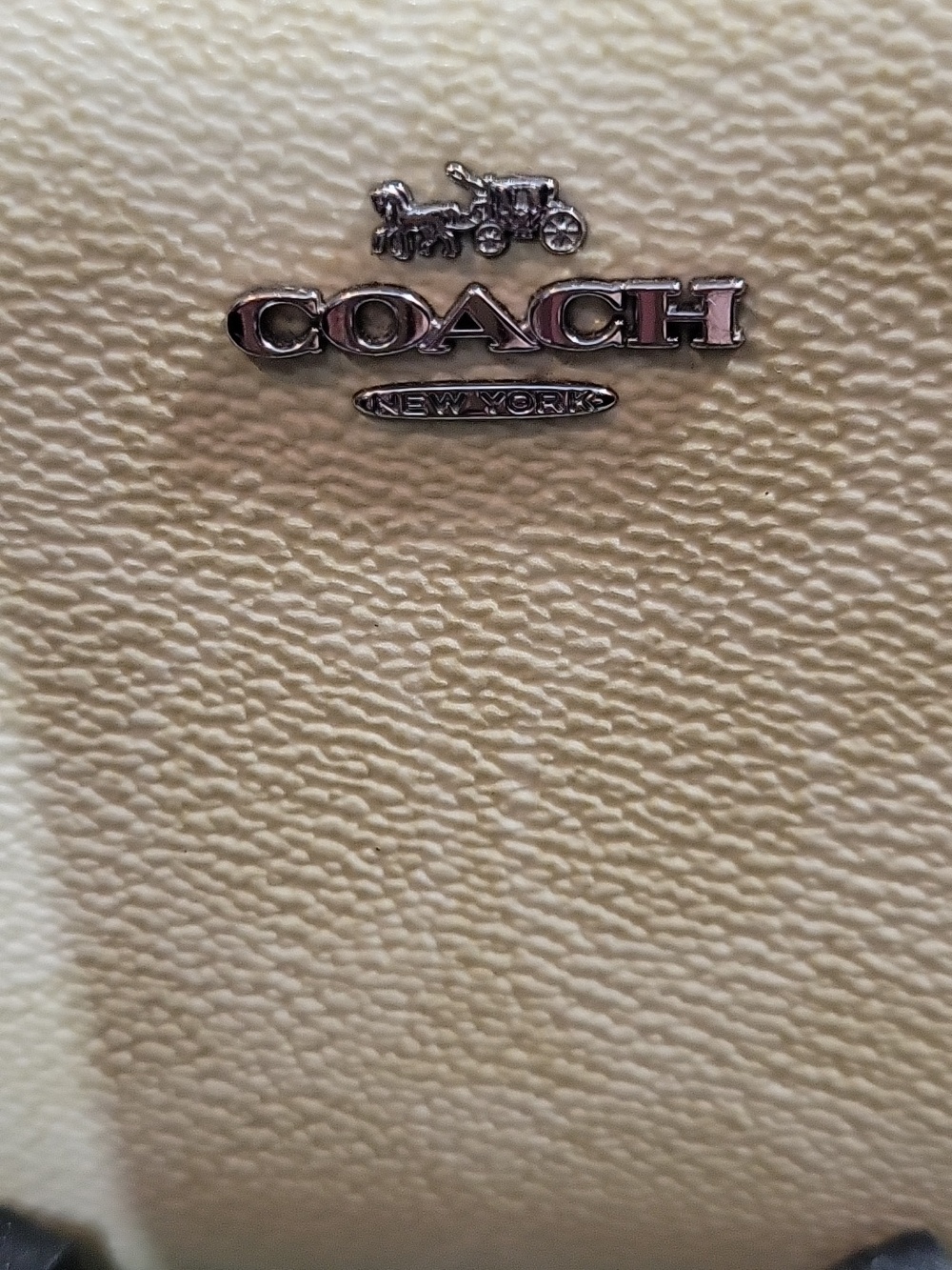 Coach Leather Zip Wallet — Cream Signiture - Picture 3 of 7